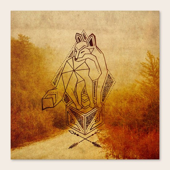 Geometric Fox Canvas Print