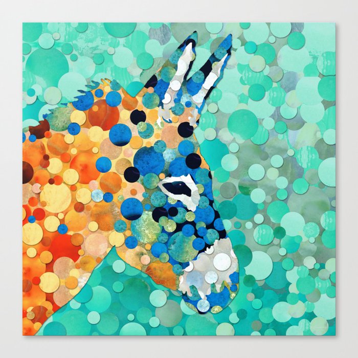 Big Whimsical Donkey Farm Animal Art Canvas Print