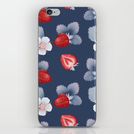 Strawberry Pattern with flowers and leaves iPhone Skin