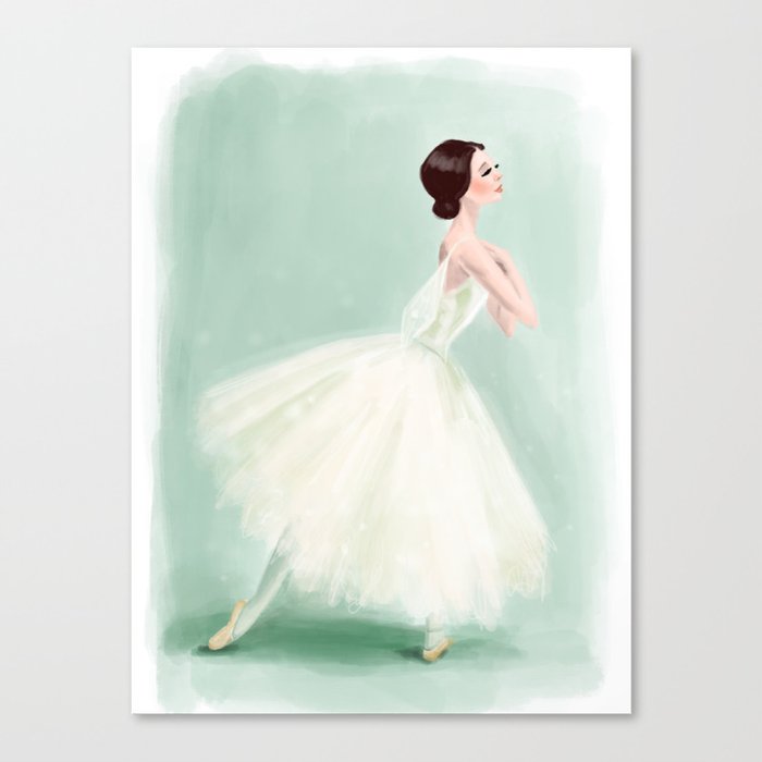 Ballerina in White #2 Canvas Print