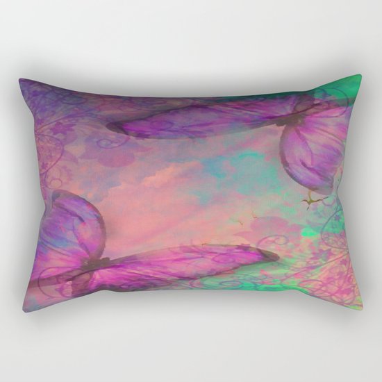 Butterfly Love Abstract Rectangular Pillow