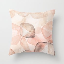 Neutral & Earthy watercolor abstract geometric shapes Throw Pillow