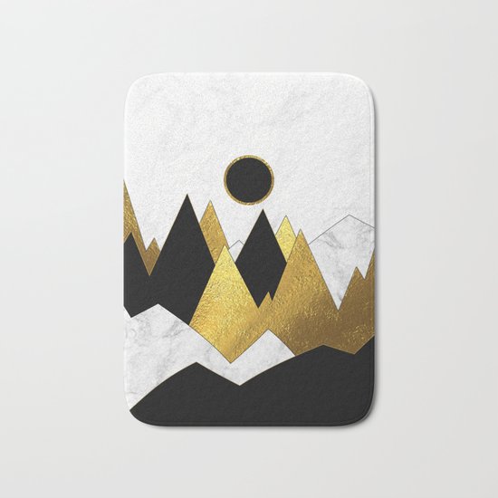 Landscape Marble, Black & Gold Bath Mat