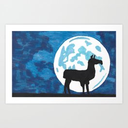 Lama by Moonlight Art Print