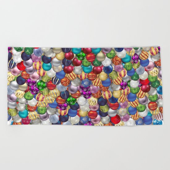 Christmas balls Beach Towel