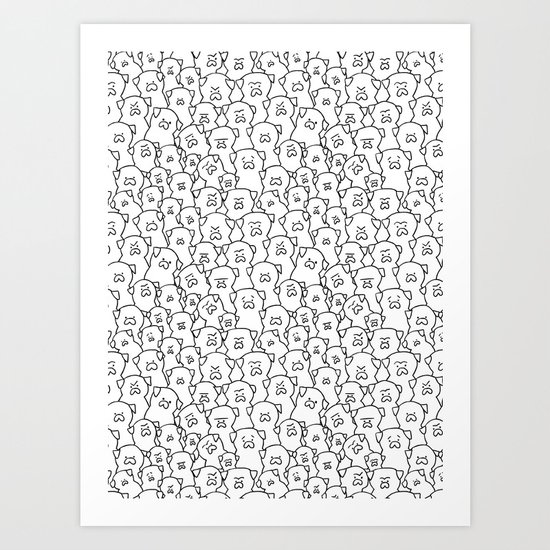 Pugs Grumble Art Print