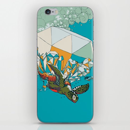 TURTLE& THE DIAMONDS iPhone & iPod Skin
