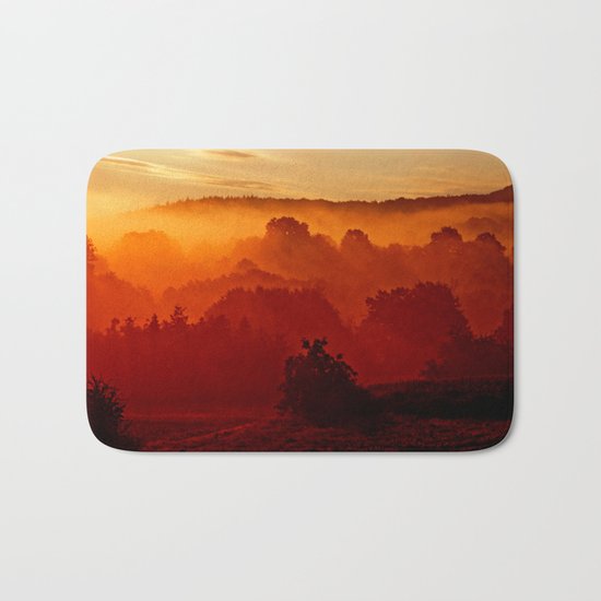 Mystical foggy morning Bath Mat