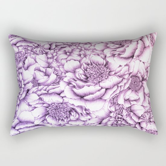 Peony Pattern Rectangular Pillow