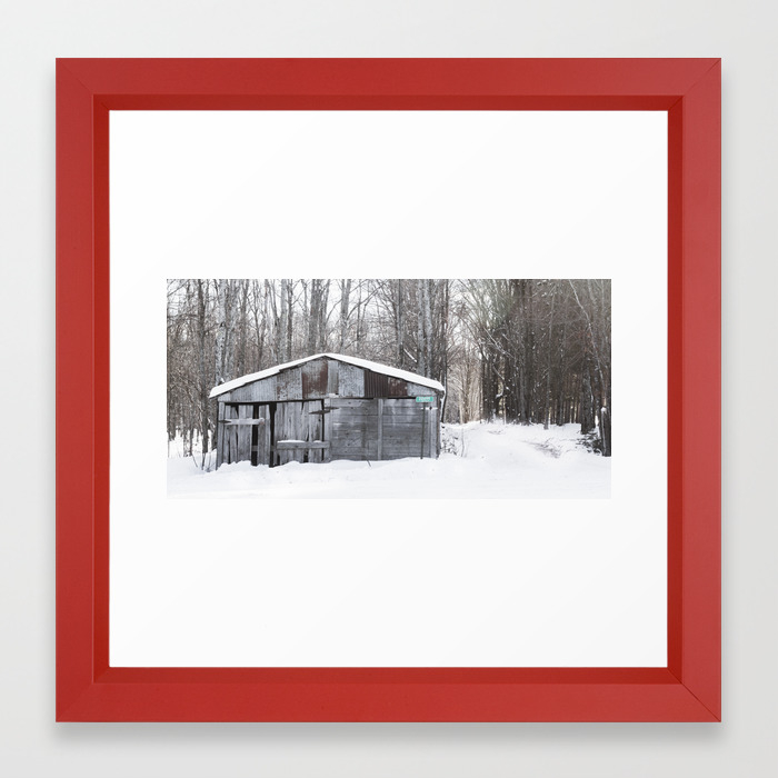 Beautiful Snowy Barn In Upper Michigan Framed Art Print By