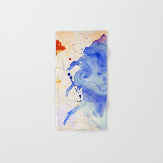 Blue & Orange Color Splash Hand & Bath Towel