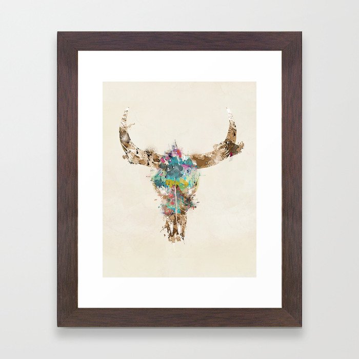 Cow Skull Framed Art Print