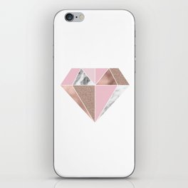 Marble and rose gold tones - diamond iPhone Skin