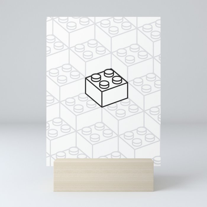 2x2 Legoblock White pattern Mini Art Print