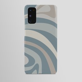 New Groove Retro Swirl Abstract Pattern 3 in Medium Neutral Blue Gray Tones Android Case