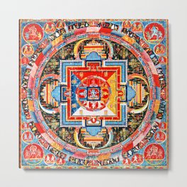 Buddhist Mandala of Jnanadakini Tangka Metal Print | Ganesh, Nepal, Durga, Bodhisattva, Kali, Deities, Goddess, Mandala, Graphicdesign, Hindu 