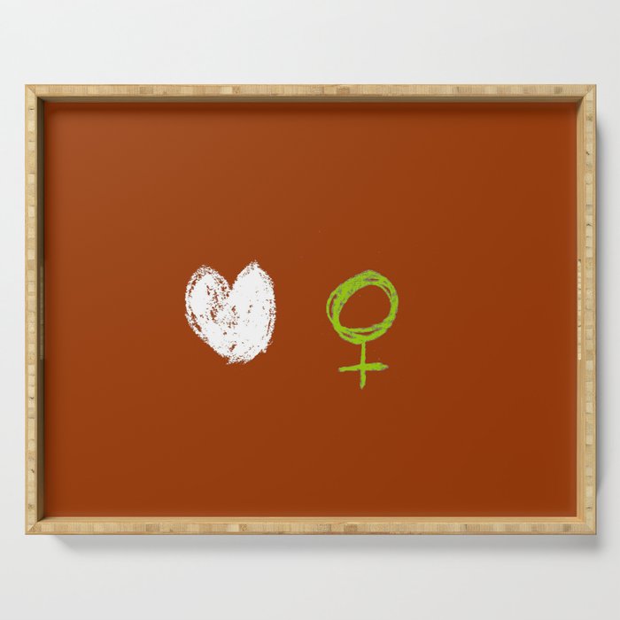 symbol of woman with a heart 4 Serving Tray