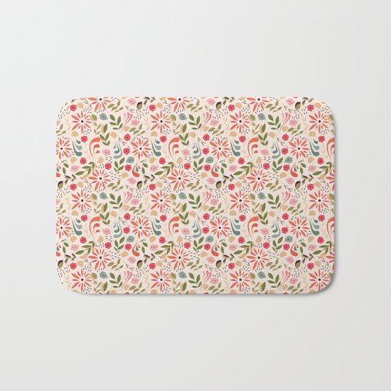 Birds and flowers 001 Bath Mat