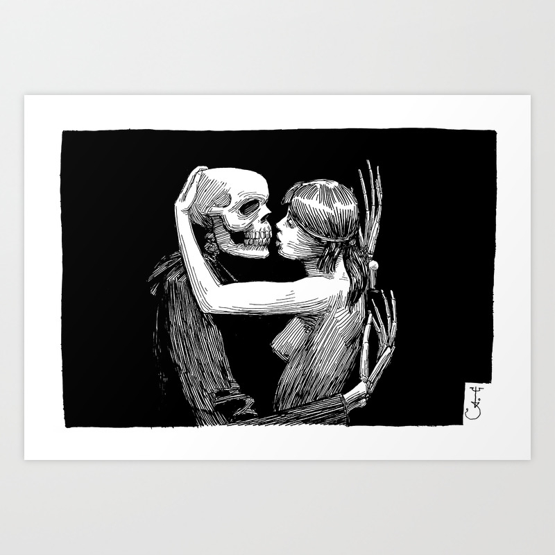 Death S Kiss Death S Embrace Art Print By Misterwillow Society6