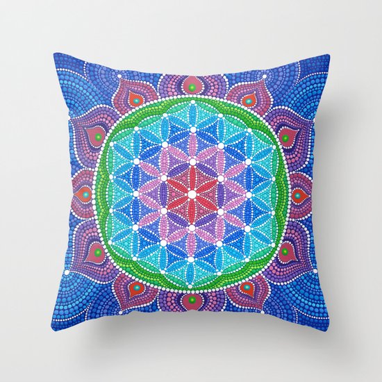 Lotus Flower of Life Throw Pillow by Elspeth McLean Society6
