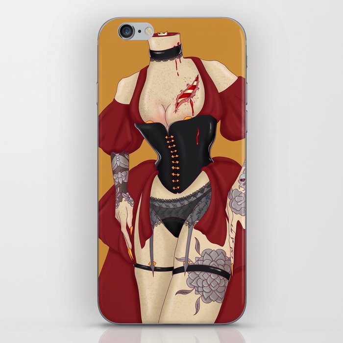 Lady in corset iPhone Skin