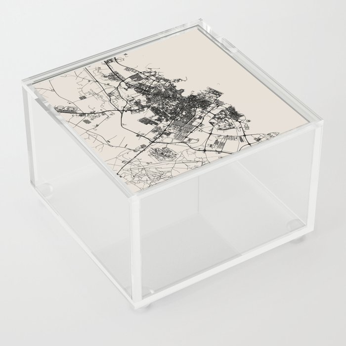 Doha, Qatar - City Map, Minimal Aesthetic Acrylic Box