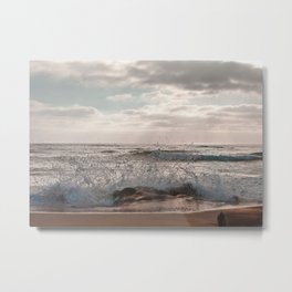 A Little Splash Metal Print | 5100, Photo, Sunset, Color, 2016, Ocean, Pastels, Plash, Beach, Digital 