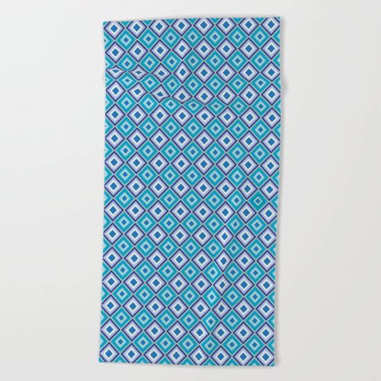 Blue Cubes - Geometric Work Beach Towel