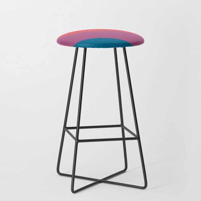 Retro Stripes Wave in Candy Colors Bar Stool