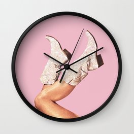 These Boots - Glitter Pink L Wall Clock