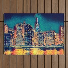 New York City Manhattan skyline Outdoor Rug