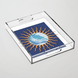 BLUE Earth Sun Acrylic Tray