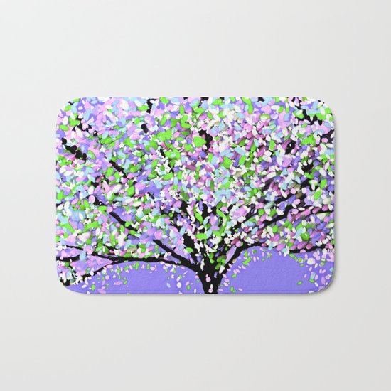 TREES OIL PAINTING PURPLE Bath Mat