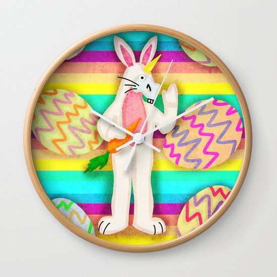 Happy Easter Bunny Unicorn Wall Clock by thatssounicorny ...