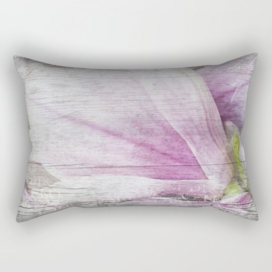 Magnolia Flower on old wood Rectangular Pillow