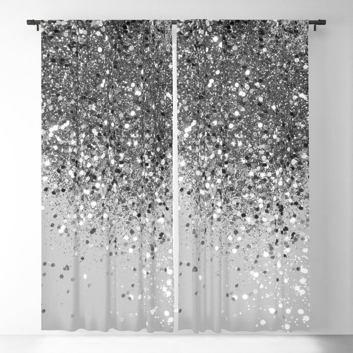 Soft Silver Gray Glitter #1 (Faux Glitter - Photography) #shiny #decor #art #society6 Blackout Curtain