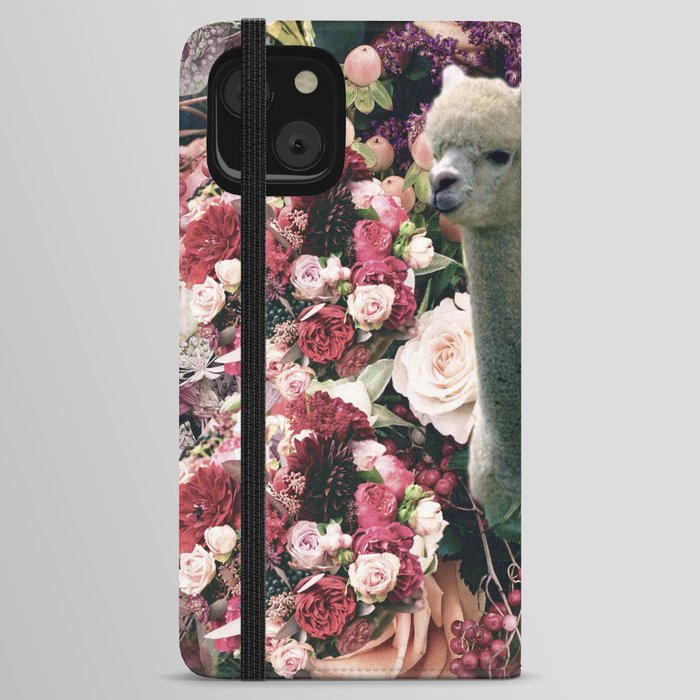 Cute Floral Alpaca Flower iPhone Wallet Case