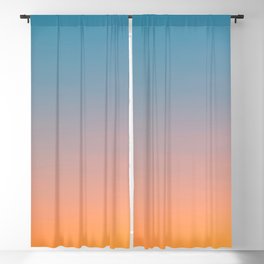 Sunset Sky Blue Orange Aura Gradient Ombre Sombre Abstract  Blackout Curtain