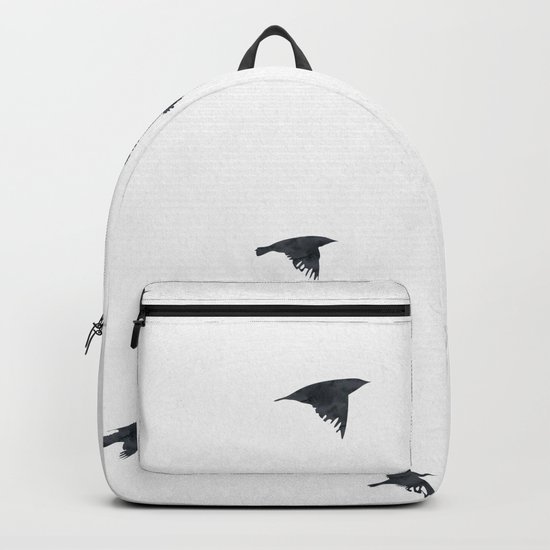 Ravens Birds in Black and White Backpack