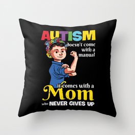 Autism Mom Vintage Throw Pillow