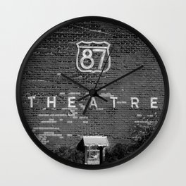 Drive in Movie Theater Black and White Wall Clock