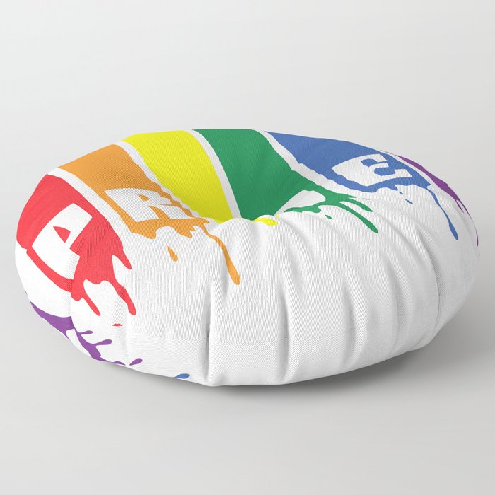 Pride Month Wet Color Gay Rainbow  Floor Pillow