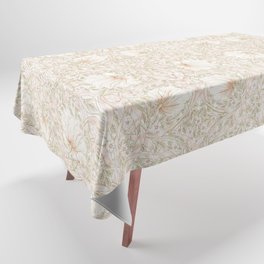 William Morris Pimpernel Cochineal Pink Pastel Floral Tablecloth