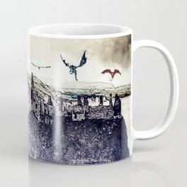 Dunluce Castle II  Coffee Mug | Film, Historicsite, Countyantrimcoast, Bushmills, Dunlucecastle, Landmark, Dragons, Dragonsattack, Graphicdesign, Digitalgraphics 