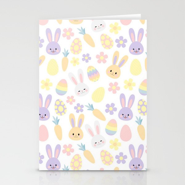 Happy Easter Purple Rabbit Collection Stationery Cards