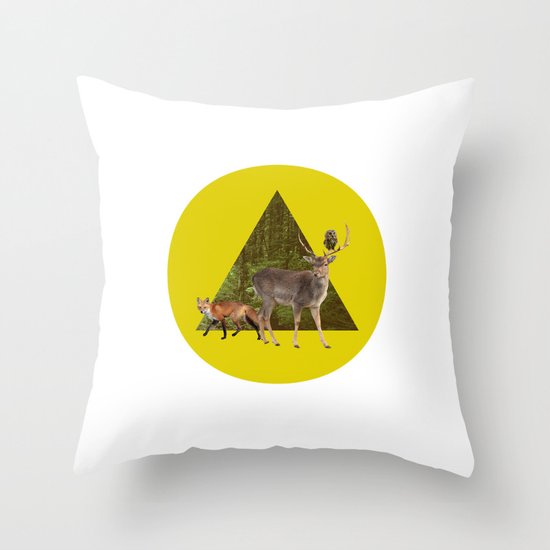 Forest Creatures Throw Pillow