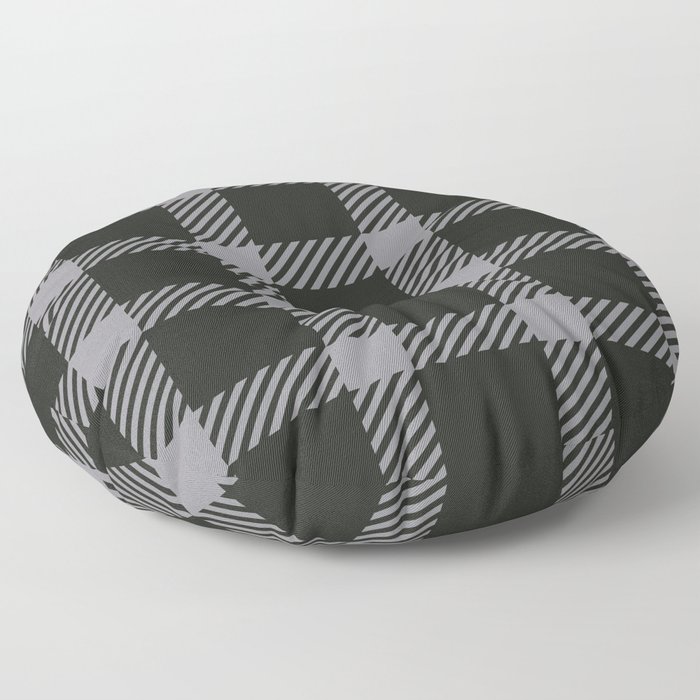 White & Black Color Check Design Floor Pillow