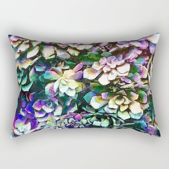 Colorful Abstract Plants Rectangular Pillow