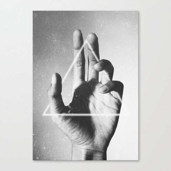 hand + triangle Canvas Print