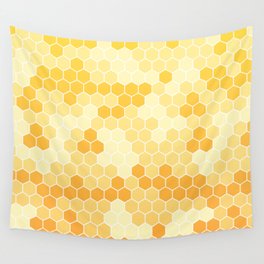 Honeycomb Yellow and Orange Geometric Pattern for Home Decor Wall Tapestry